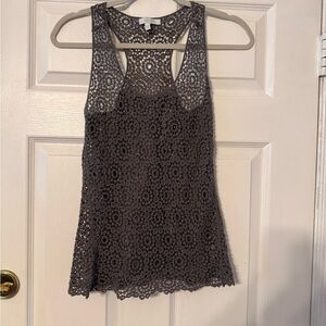 dELiA*s Charcoal Lace Tank Top